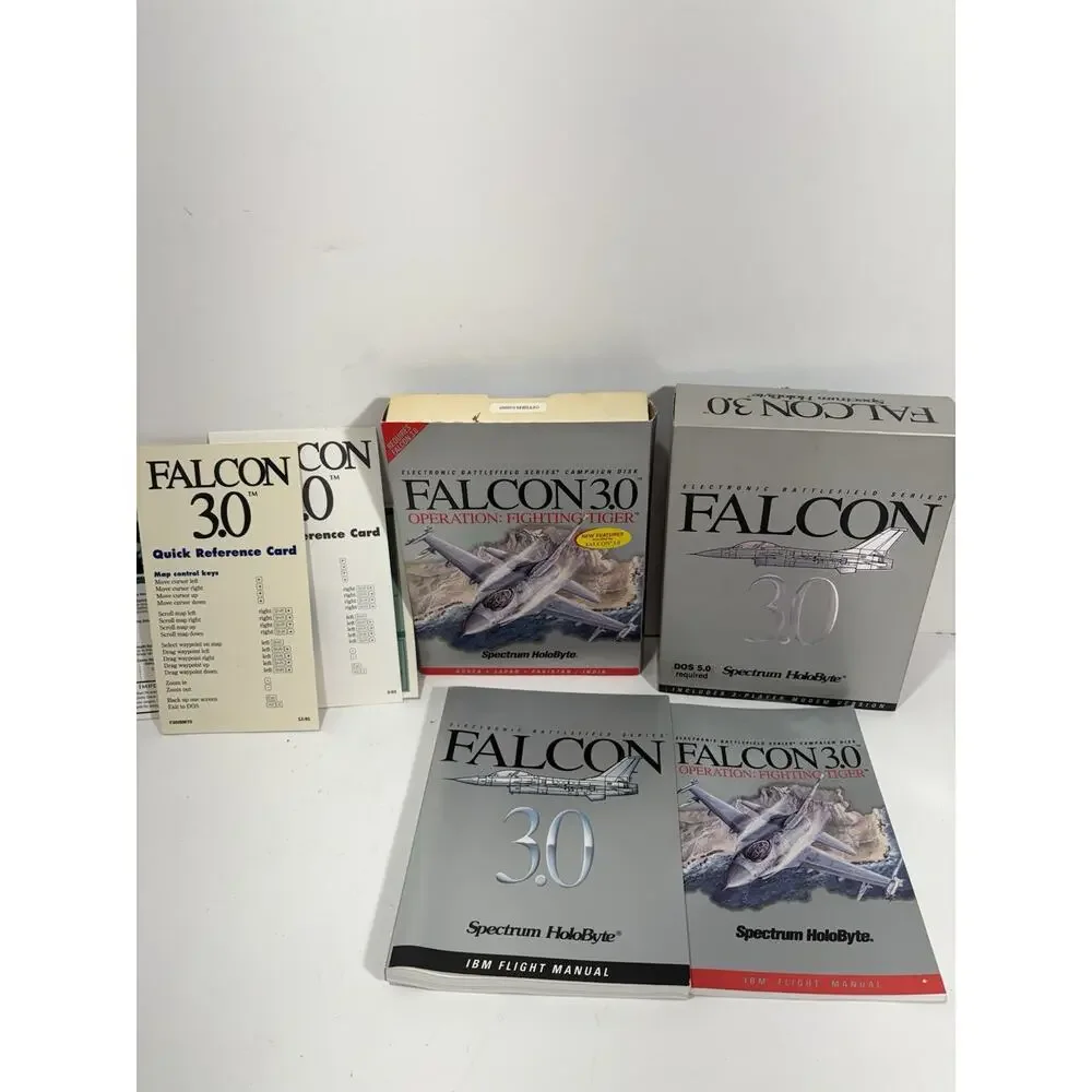 Lot Of Falcon 3.0 Complete Dos‎ SPECTRUM HOLOBYTE IBM Disks Manuals Mig29 Game